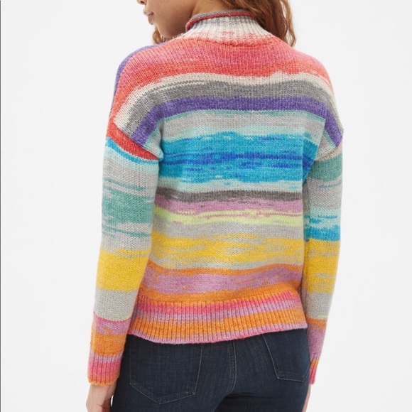 GAP | Rainbow Colorful Stripe Mock Sweater - Picture 8 of 10